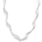 Silver Curved Leaf Link Necklace Gardiner Brothers