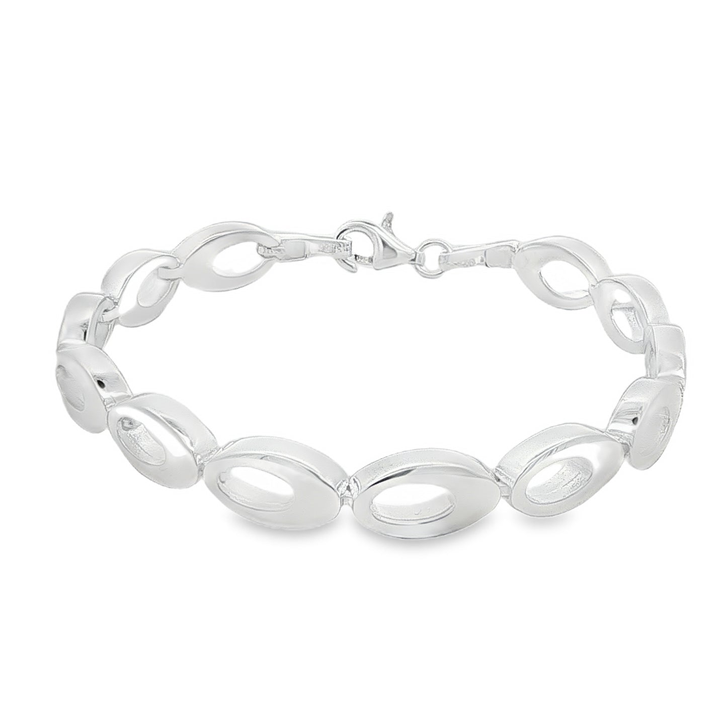 Silver Open Oval Link Bracelet