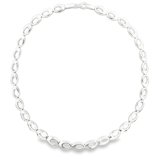 Silver Open Oval Link Necklet Gardiner Brothers