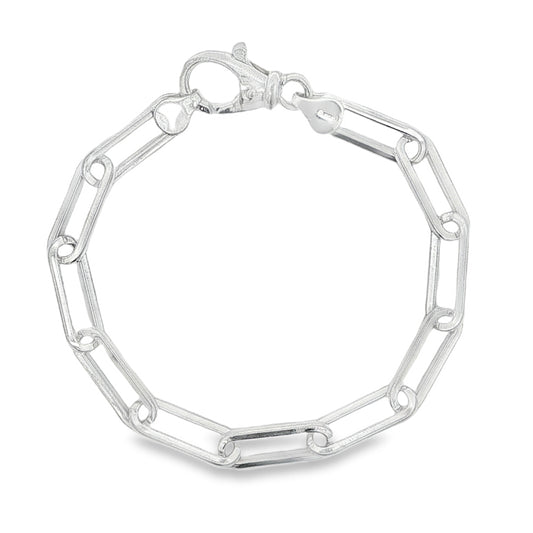 Silver Open Oblong Link Bracelet Gardiner Brothers