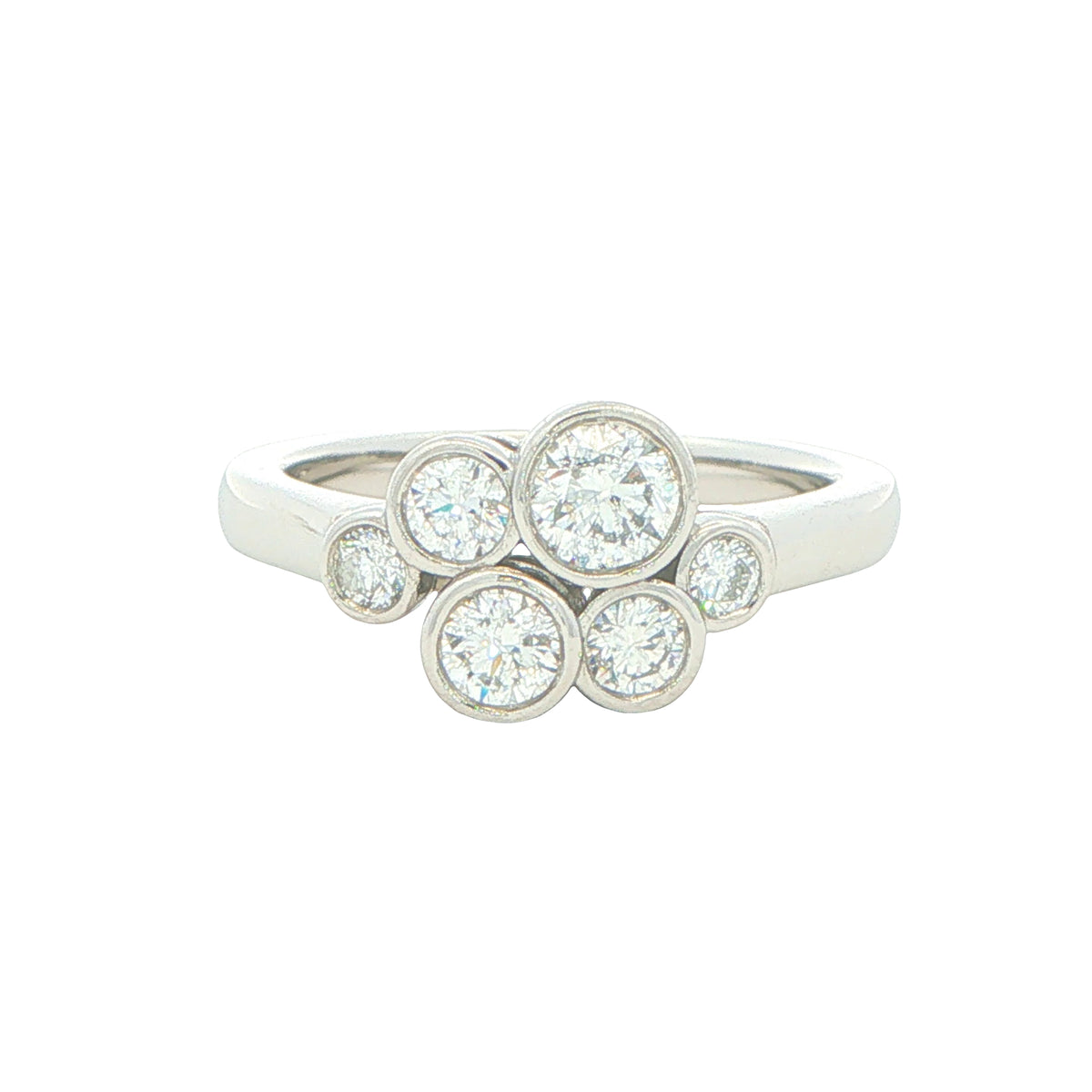 Round Brilliant Cut Diamond Bubble Style Ring - 0.85cts