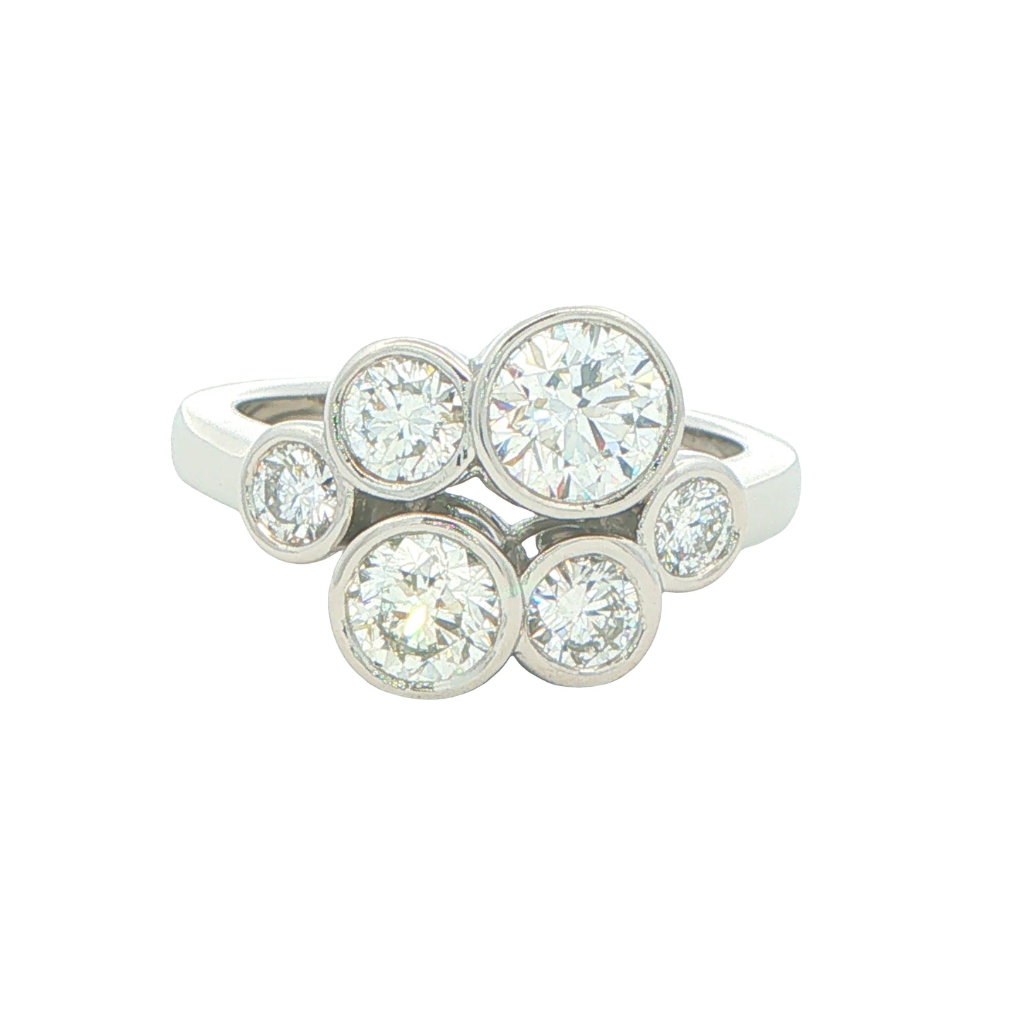 Round Brilliant Cut Diamond Bubble Style Ring - 1.83cts