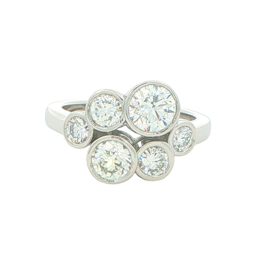 Round Brilliant Cut Diamond Bubble Style Ring - 1.83cts Gardiner Brothers