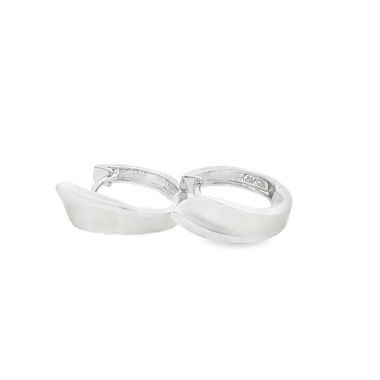 Silver Boa Style Huggie Hoop Earrings Gardiner Brothers