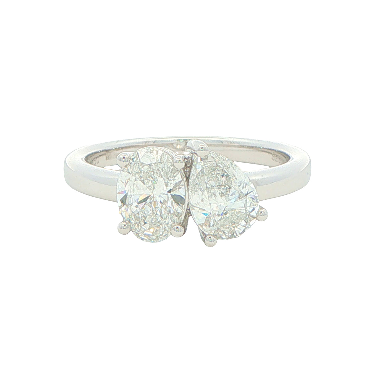 Platinum Oval and Pear Shaped Diamond "Toi et Moi" ring - 2.01cts Gardiner Brothers