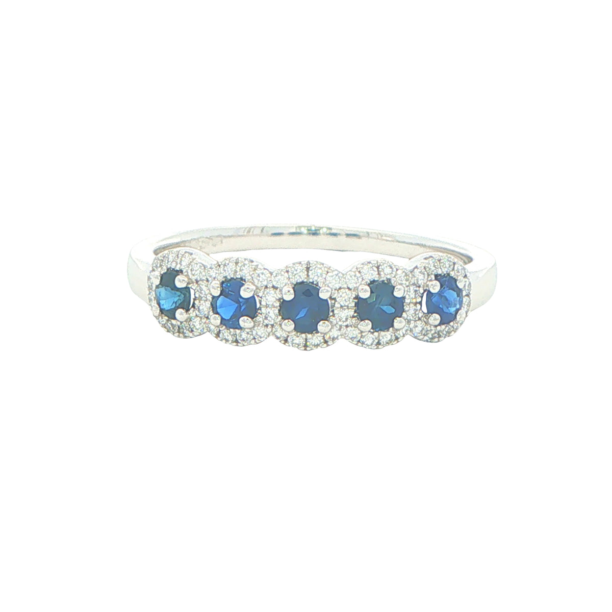 Sapphire and Round Brilliant Cut Diamond Halo Dress Ring Gardiner Brothers