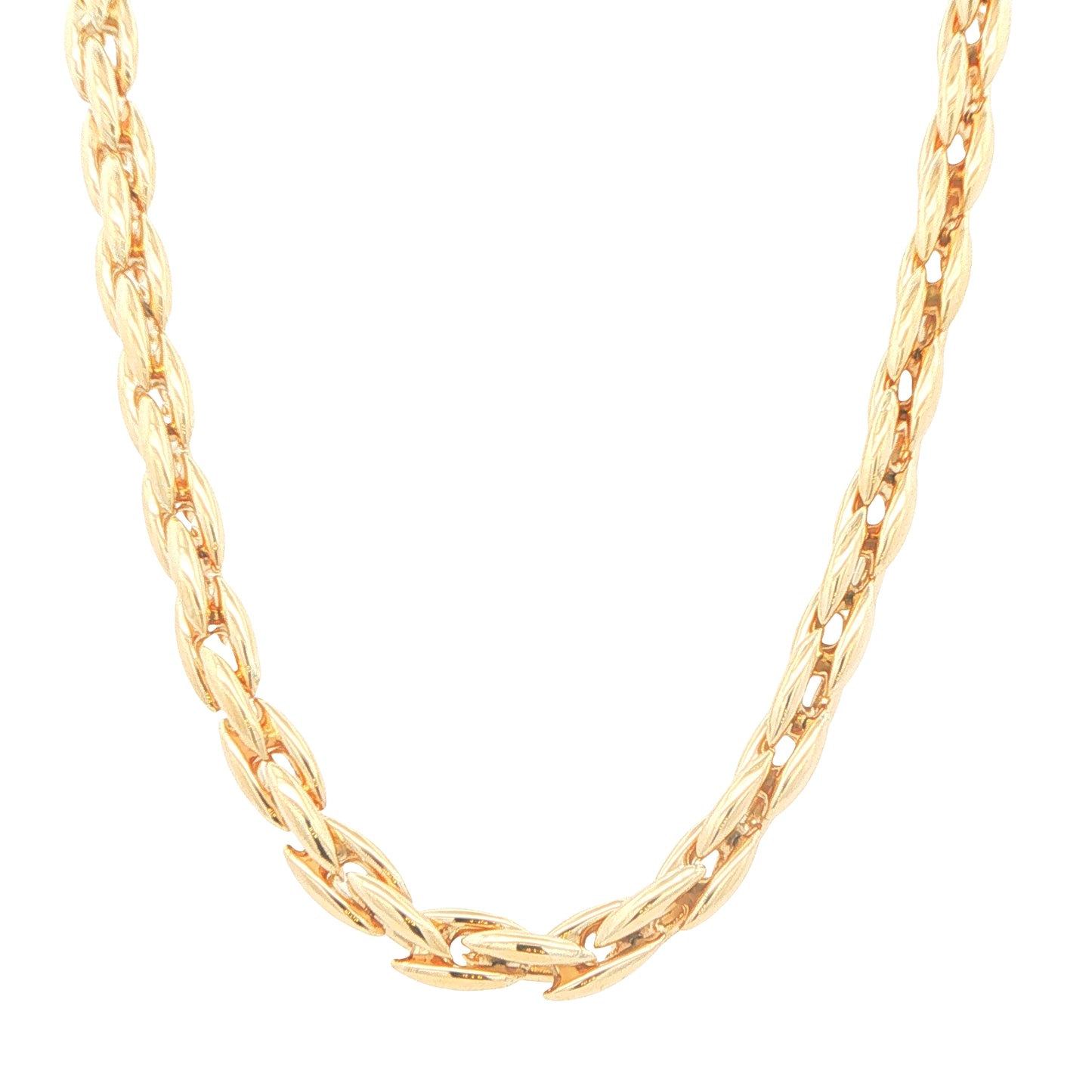 Yellow Gold Solid Parmier Link Necklet