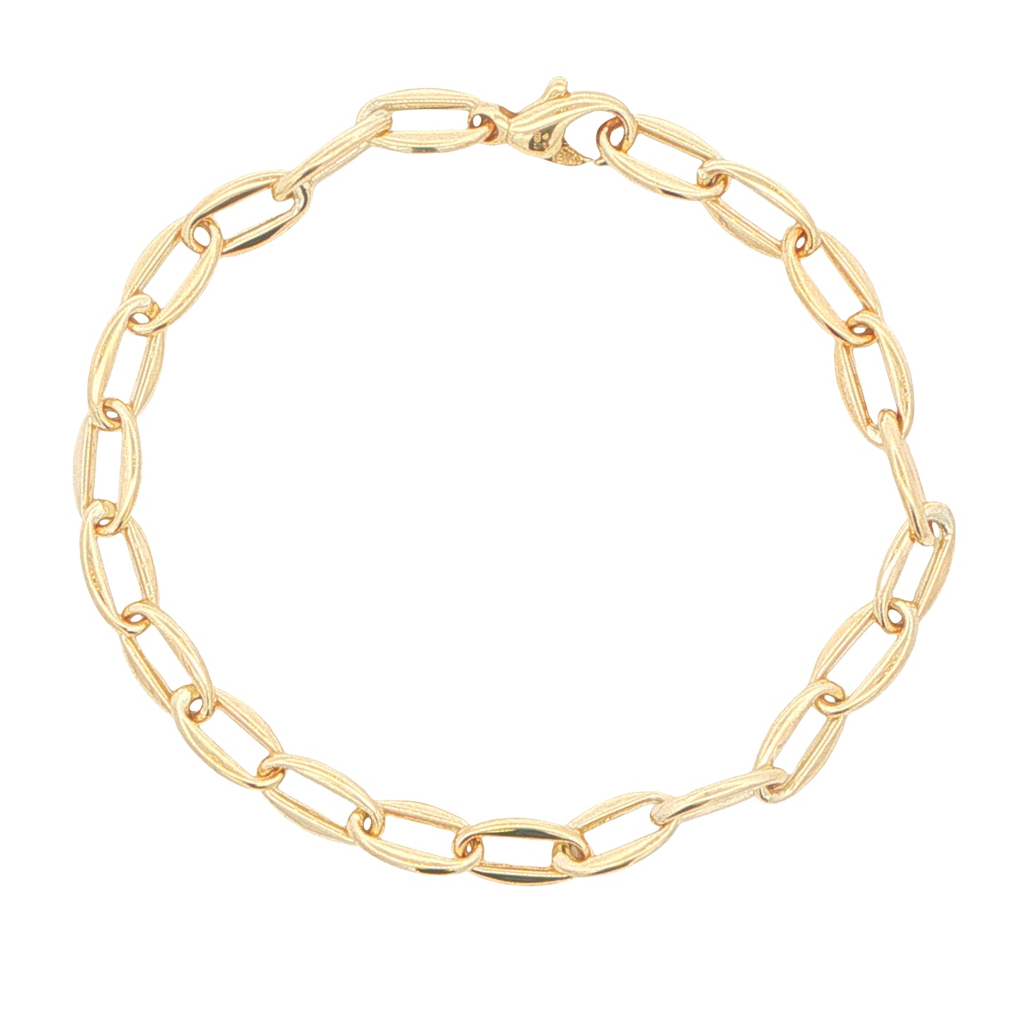 Yellow Gold Oval Link Bracelet