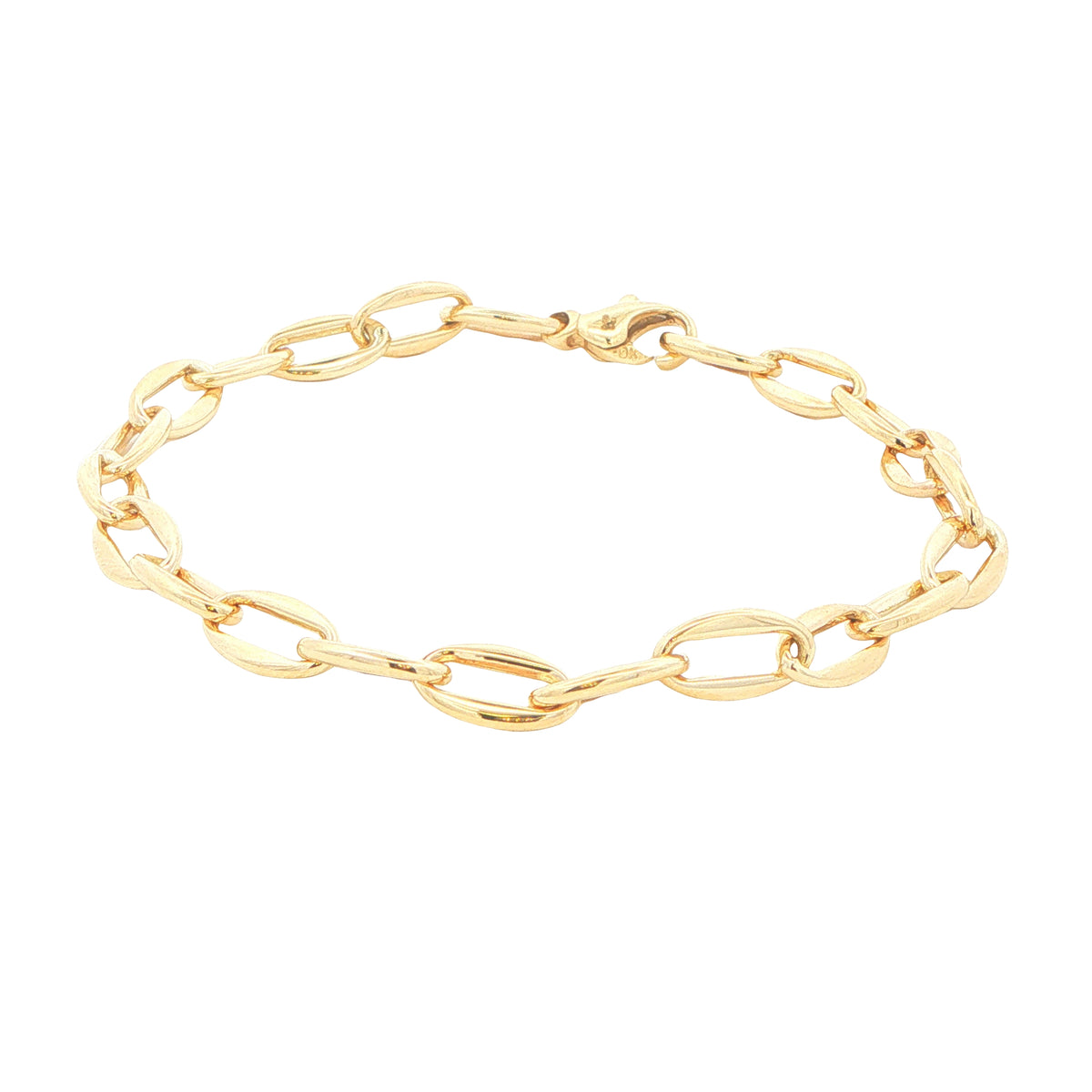 Yellow Gold Oval Link Bracelet