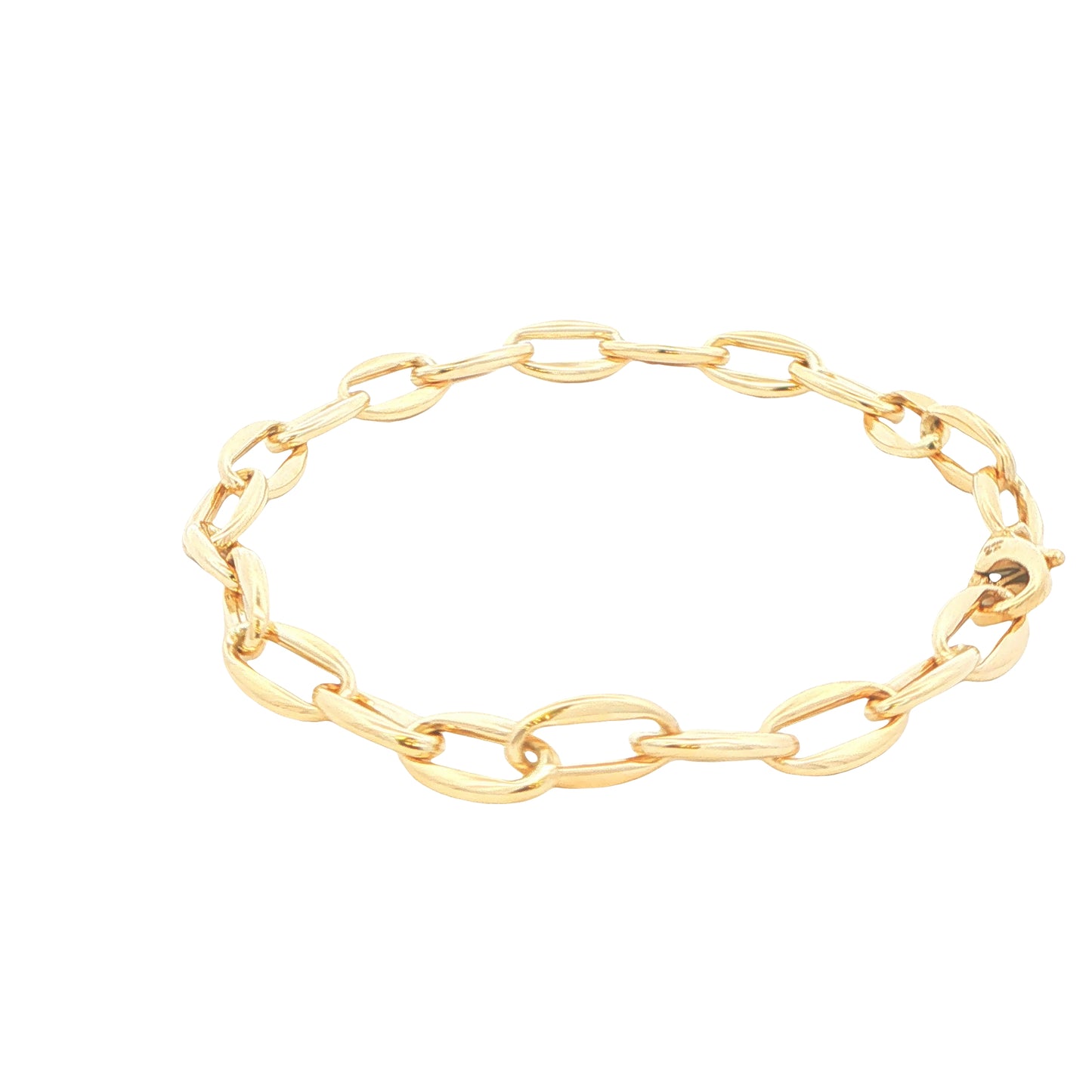 Yellow Gold Oval Link Bracelet