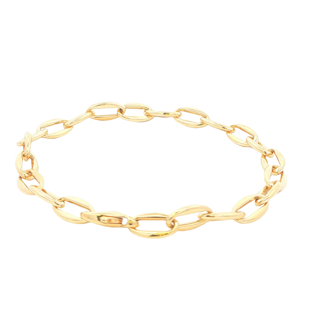 Yellow Gold Oval Link Bracelet