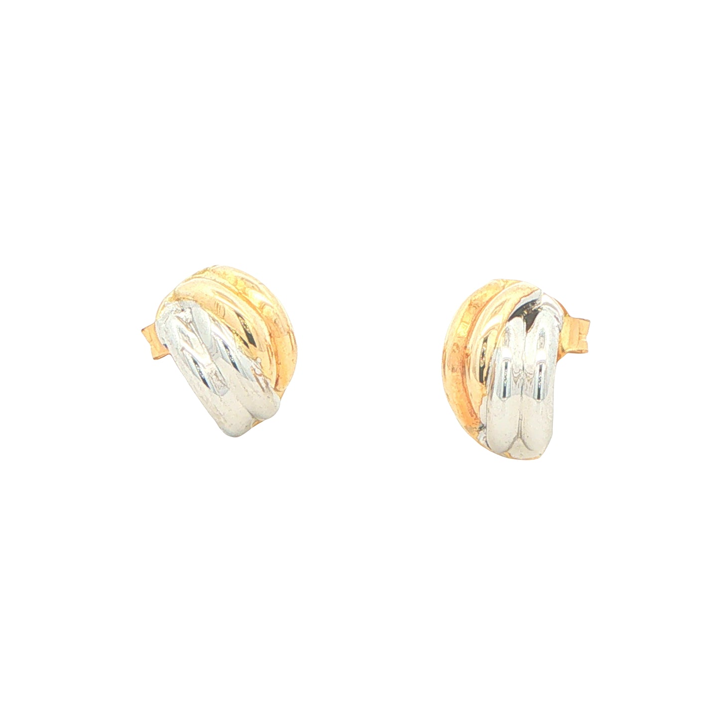 yellow and white gold Stranded Bracket Style Earrings Gardiner Brothers