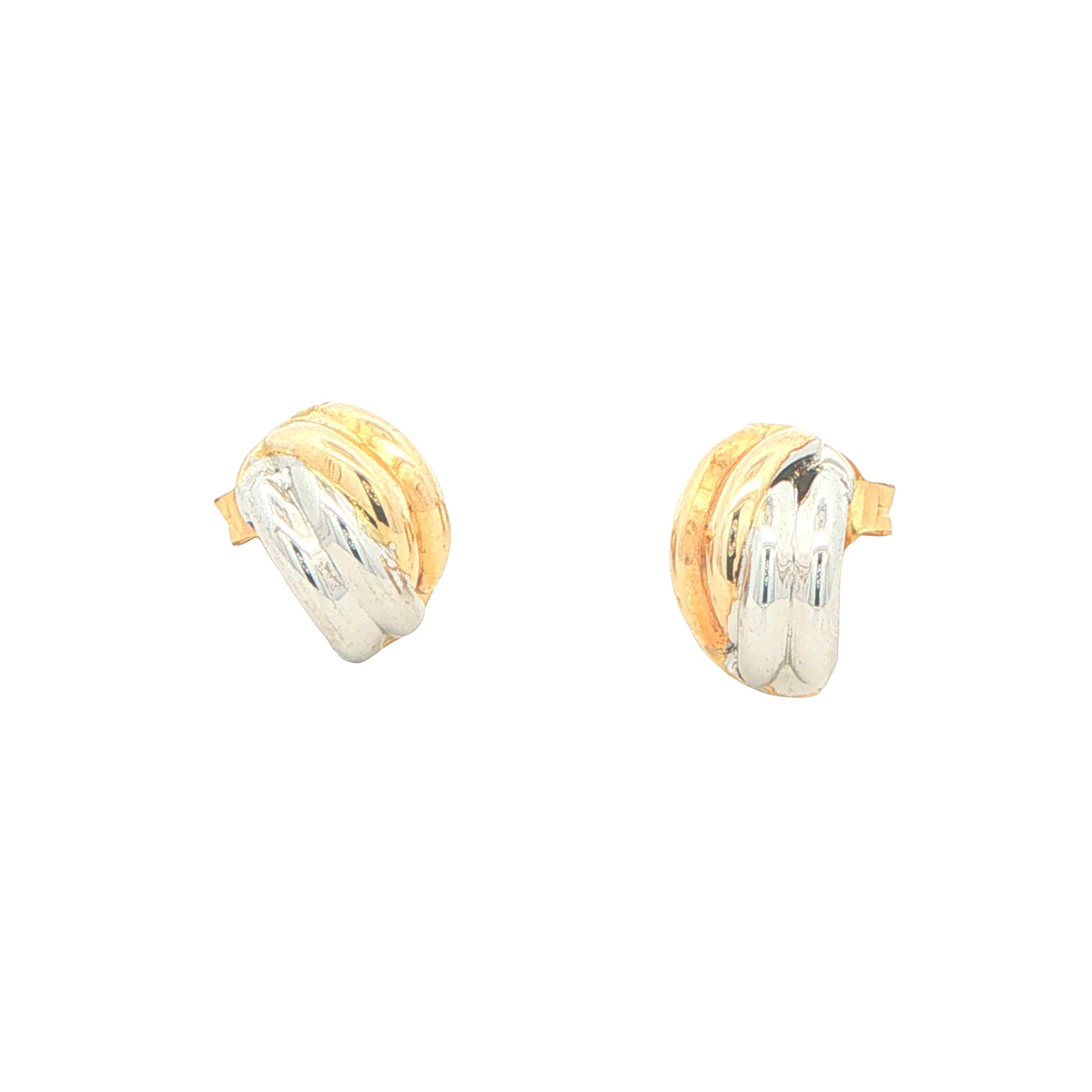 yellow and white gold Stranded Bracket Style Earrings Gardiner Brothers