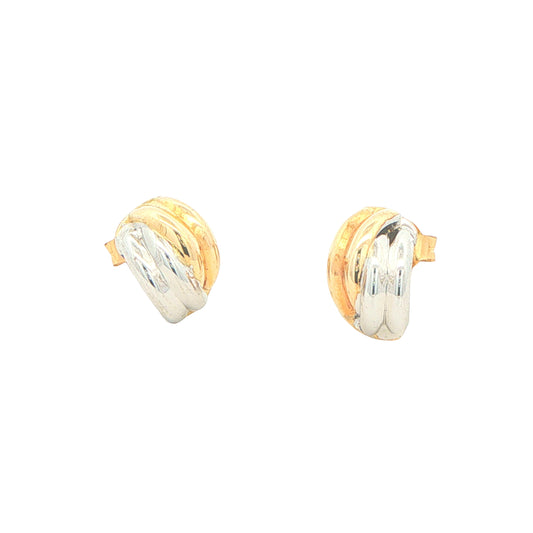 yellow and white gold Stranded Bracket Style Earrings Gardiner Brothers