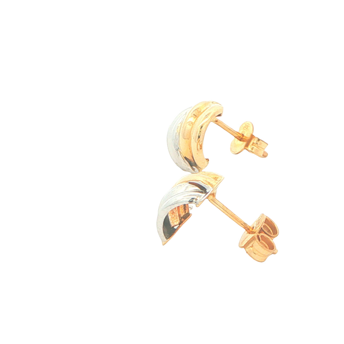 yellow and white gold Stranded Bracket Style Earrings Gardiner Brothers