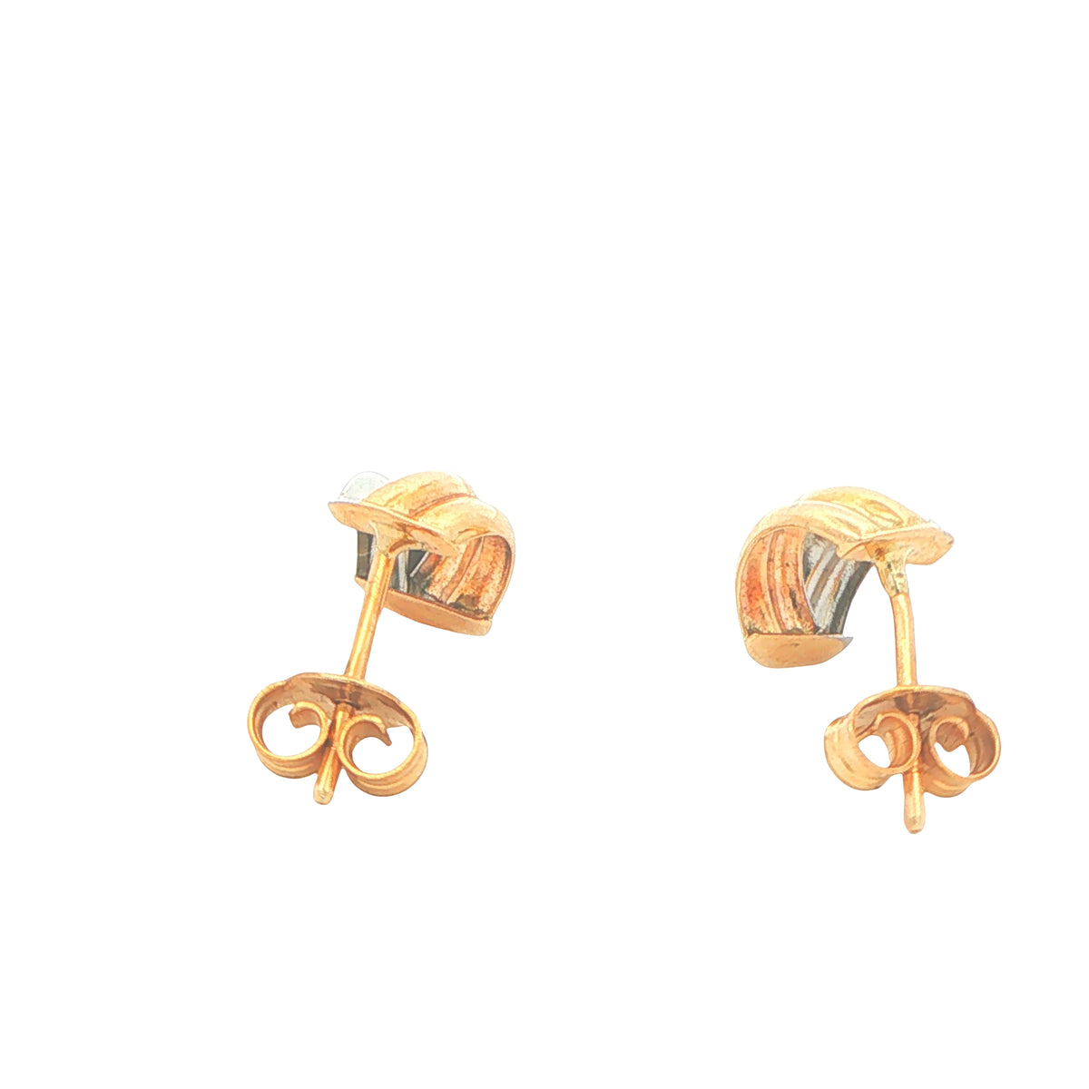 yellow and white gold Stranded Bracket Style Earrings Gardiner Brothers