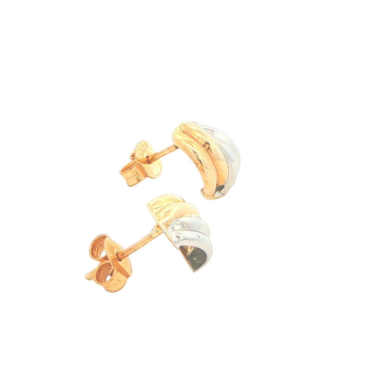 yellow and white gold Stranded Bracket Style Earrings Gardiner Brothers
