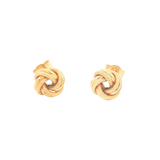 Yellow Gold Rope Patterned Knot Earrings Gardiner Brothers