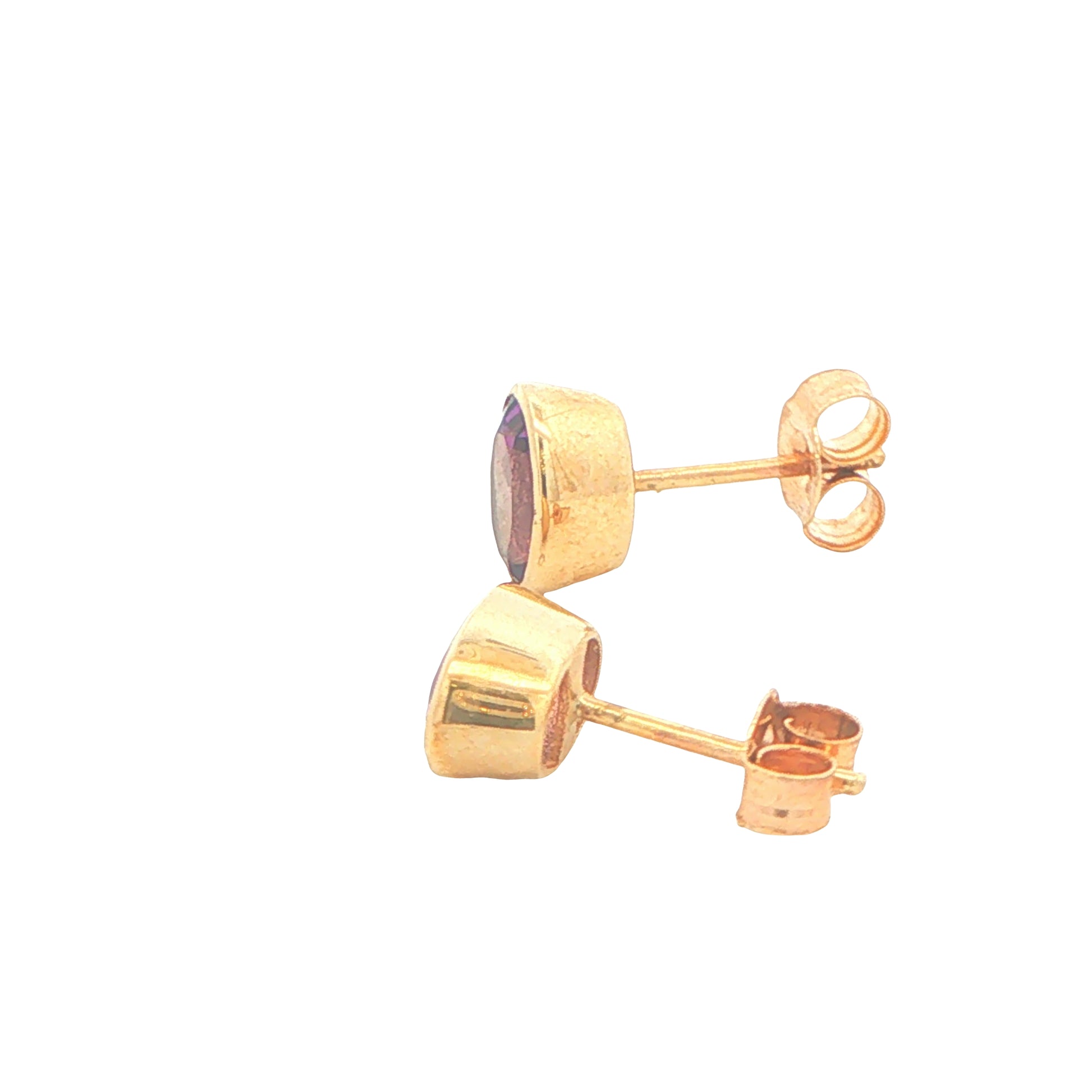 Yellow Gold Oval Shaped Amethyst Earrings Gardiner Brothers