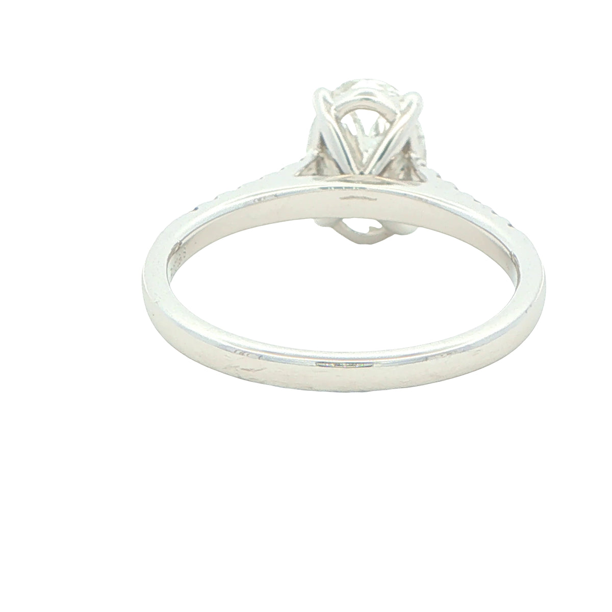 Lab Grown Oval Shaped Diamond Solitaire with diamond set shoulders - 2.30cts Gardiner Brothers