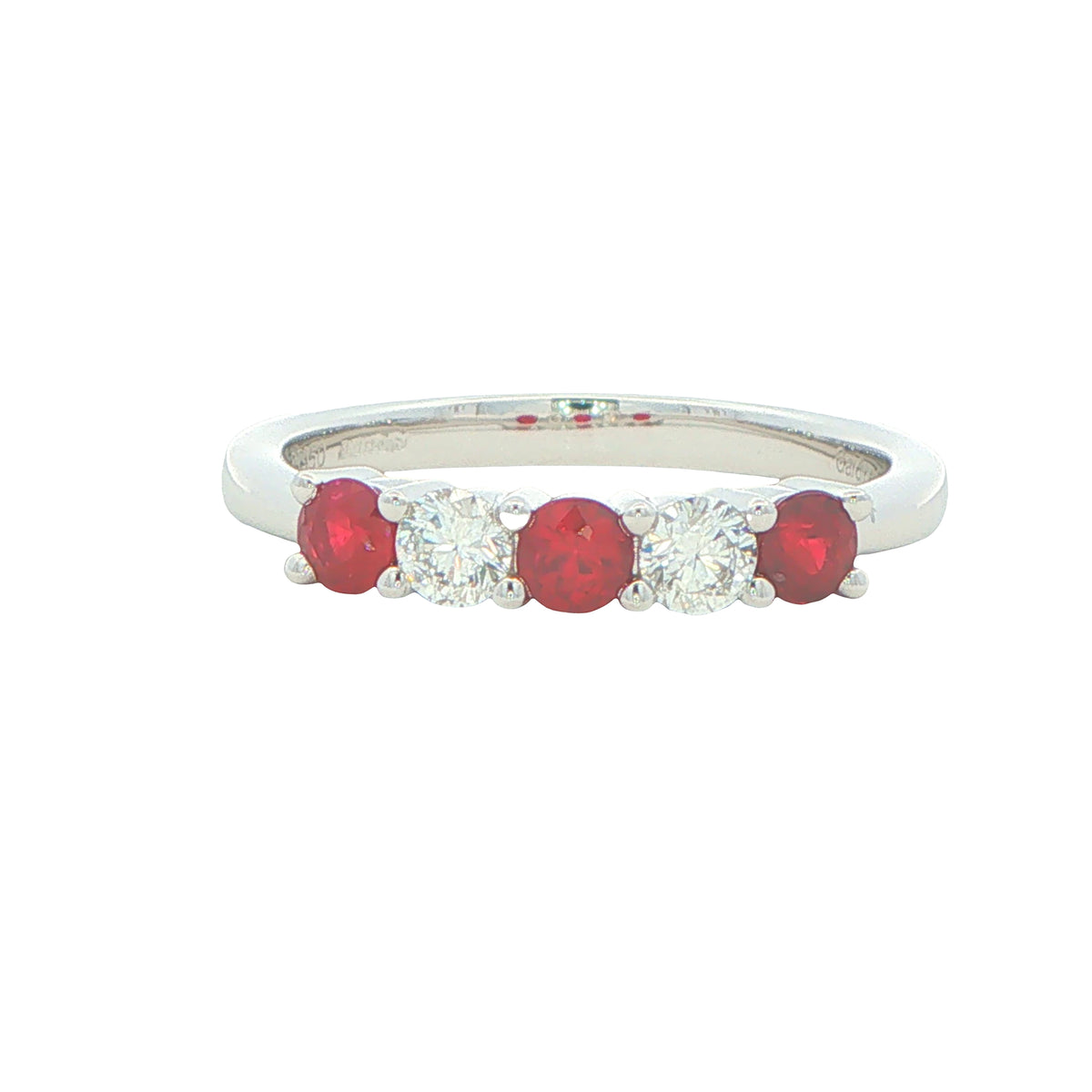 Ruby and Diamond 5 Stone Ring Gardiner Brothers
