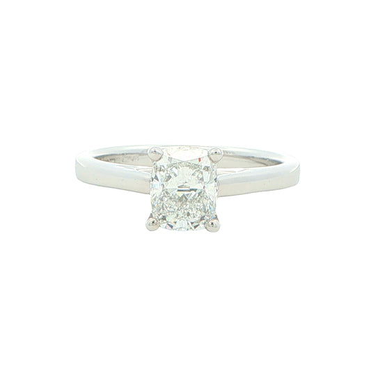 Platinum Elongated Cushion Shaped Diamond Solitaire ring - 1.04cts Gardiner Brothers