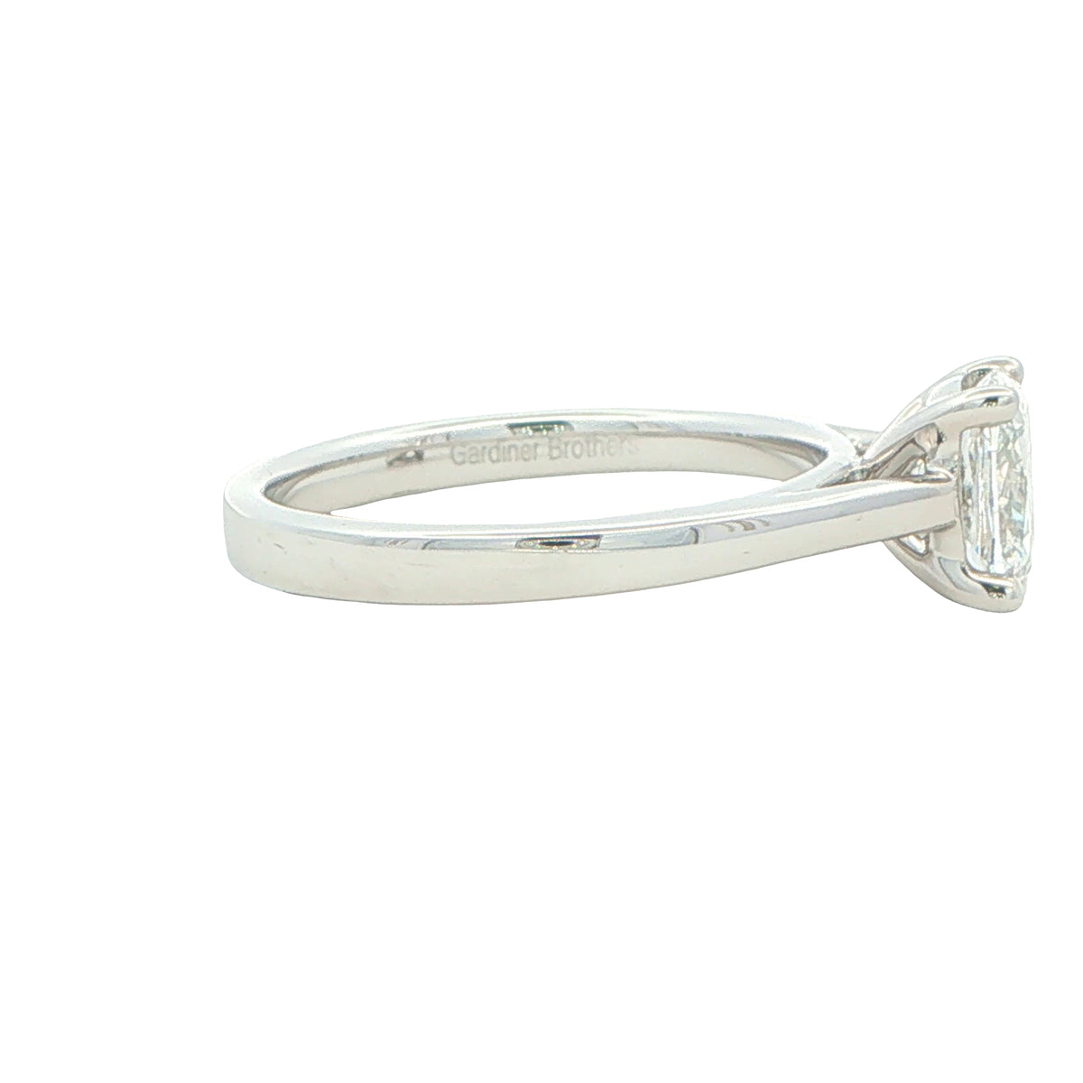 Platinum Elongated Cushion Shaped Diamond Solitaire ring - 1.04cts Gardiner Brothers