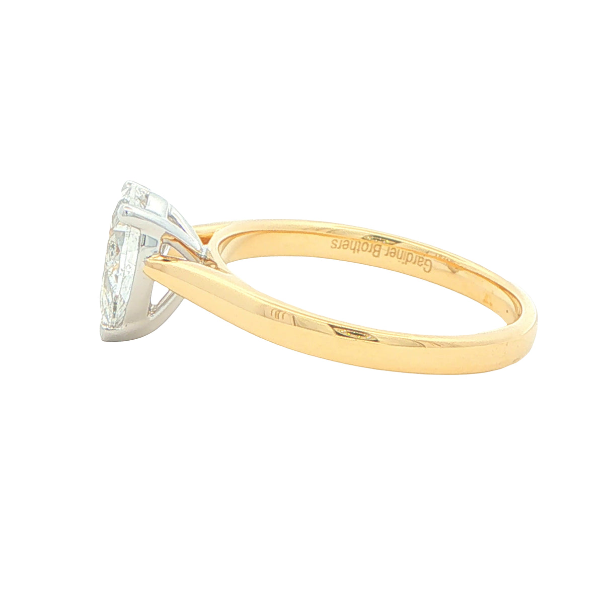 Yellow Gold Pear Shaped Diamond Solitaire Ring - 1.00cts