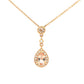 Pear Shaped Morganite and Diamond Halo Style Drop Pendant Gardiner Brothers