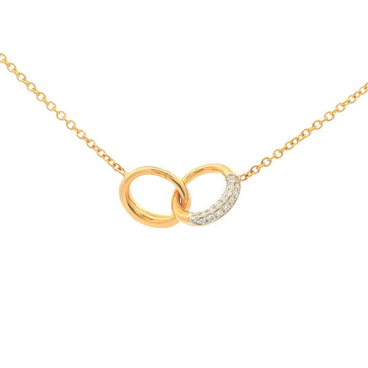 Yellow Gold Dimond Set Interlocked Circles Necklet Gardiner Brothers