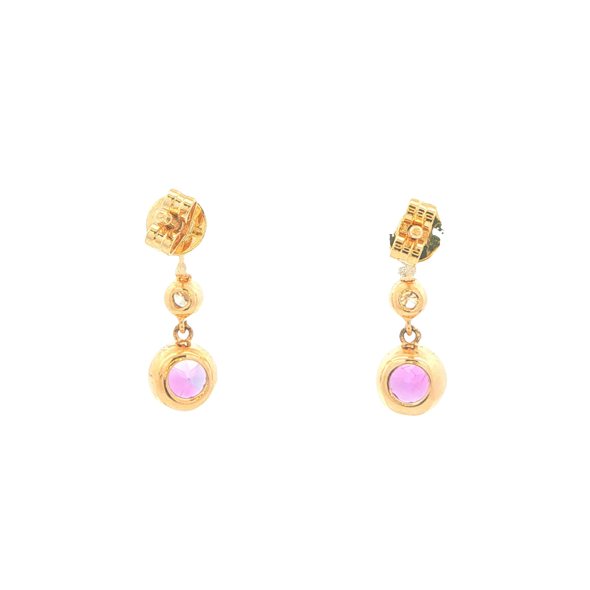 Amethyst and Diamond Drop Style Earrings Gardiner Brothers