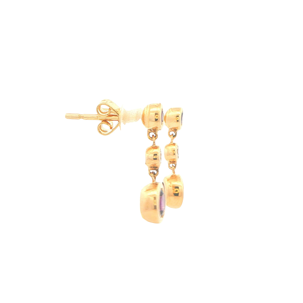 Amethyst and Diamond Drop Style Earrings Gardiner Brothers