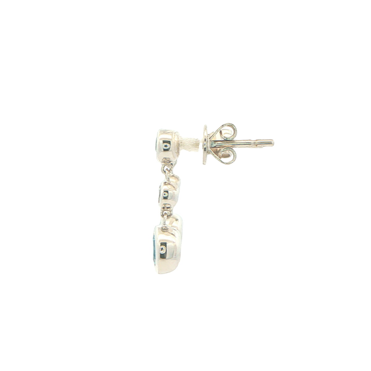Swiss Blue Topaz and Diamond Drop Style Earrings