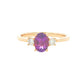 Amethyst and Diamond 3 Stone Ring