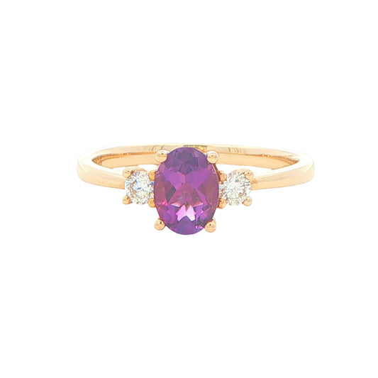 Amethyst and Diamond 3 Stone Ring Gardiner Brothers