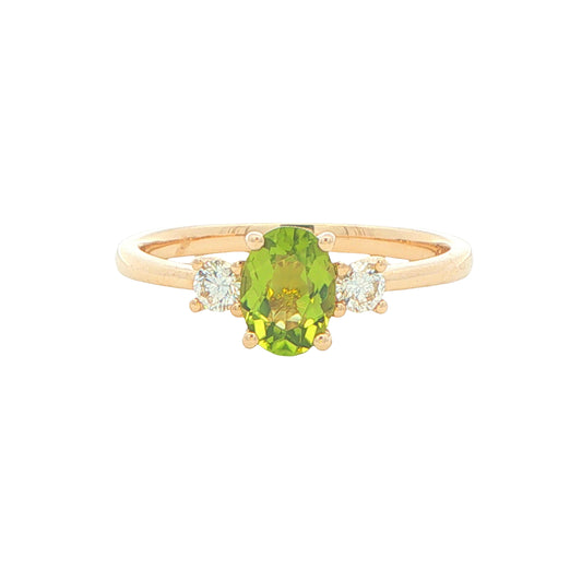 Peridot and Diamond 3 Stone Ring Gardiner Brothers