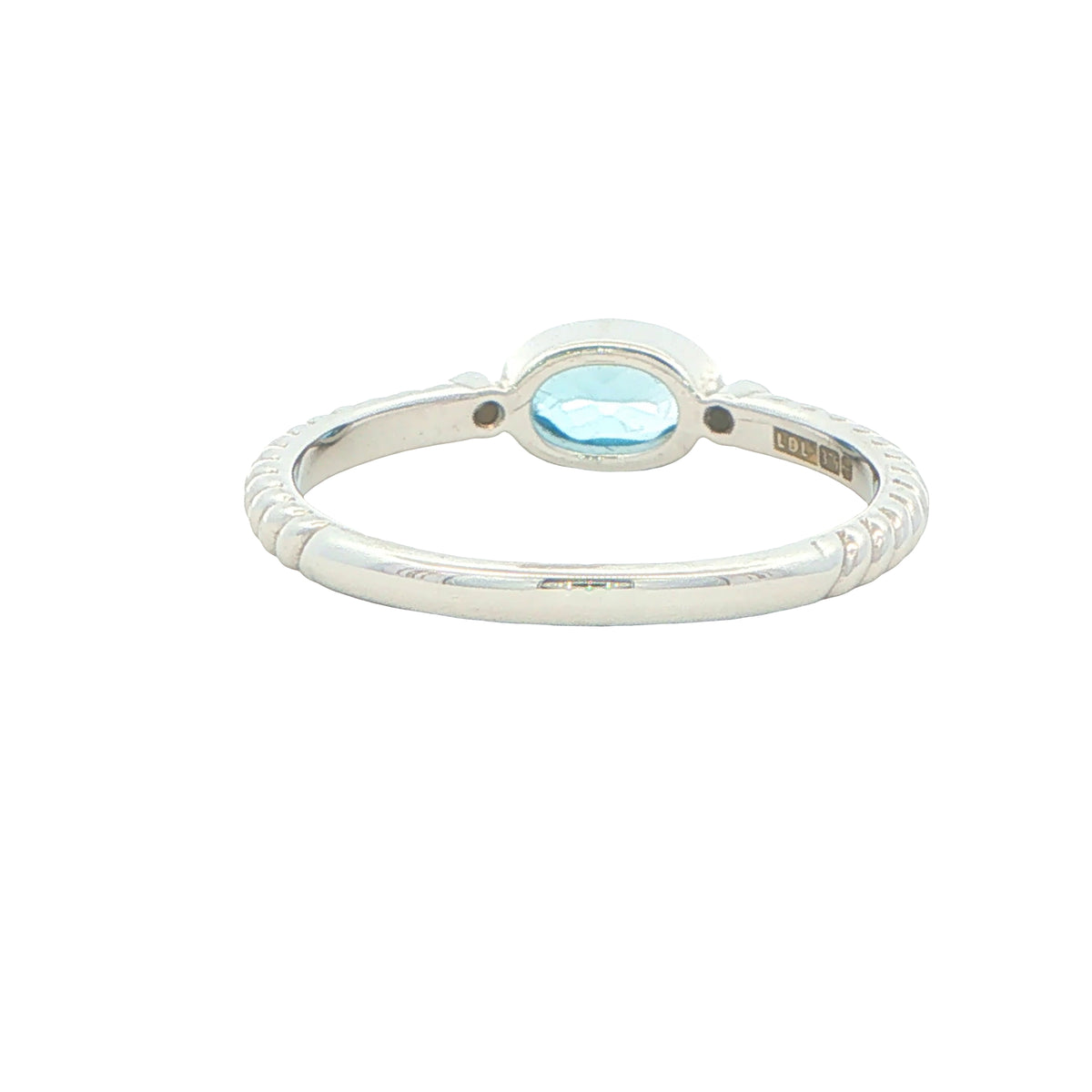Swiss Blue Topaz and diamond Rope Style Dress Ring