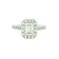 Platinum Emerald cut diamond halo cluster style ring - 1.16cts Gardiner Brothers