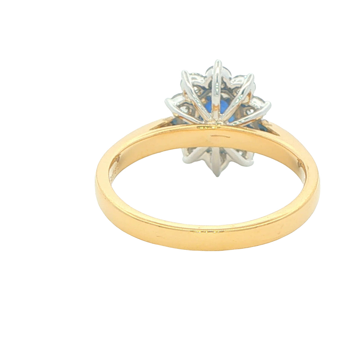 Sapphire and Round Brilliant Cut Diamond Cluster Style Ring Gardiner Brothers