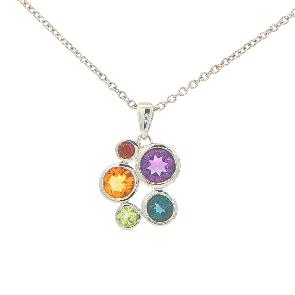 Multi Gemstone Bubble Style Pendant