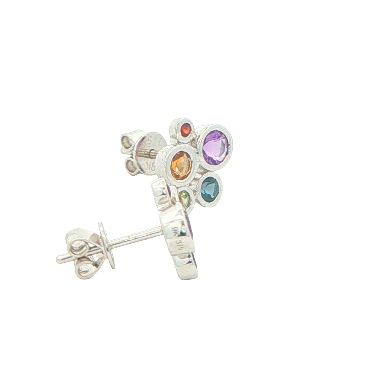 Multi Gemstone Bubble Style Earrings