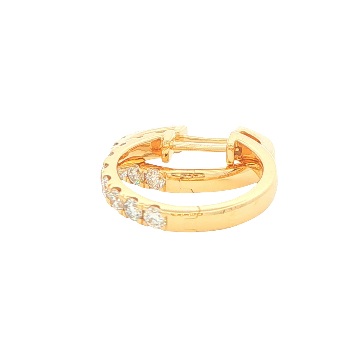Round Brilliant Cut Diamond set Hoop Earrings 16mm - 0.75cts