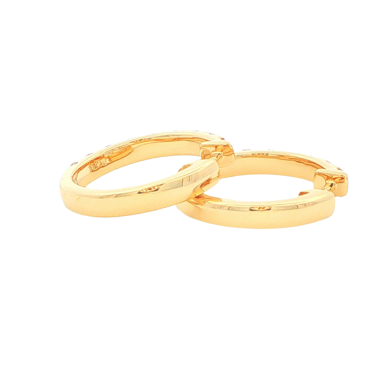 Round Brilliant Cut Diamond set Hoop Earrings 16mm - 0.75cts