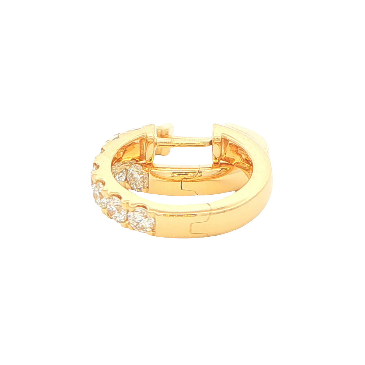 Round Brilliant Cut Diamond set Hoop Earrings 16mm - 1.00cts