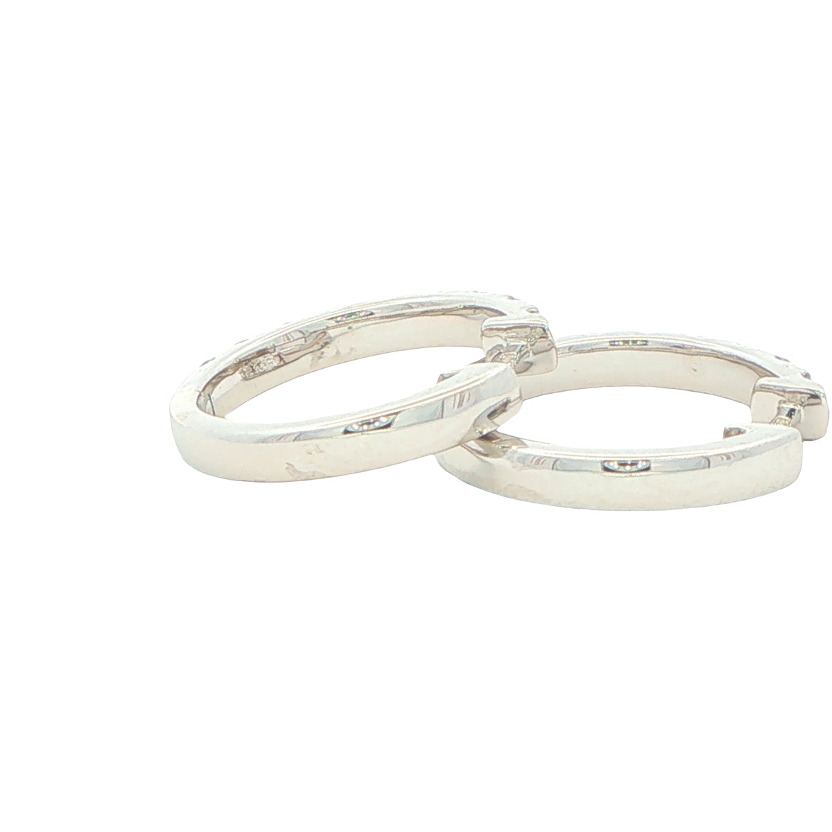 Round Brilliant cut diamond hoop earrings 16mm - 0.75cts