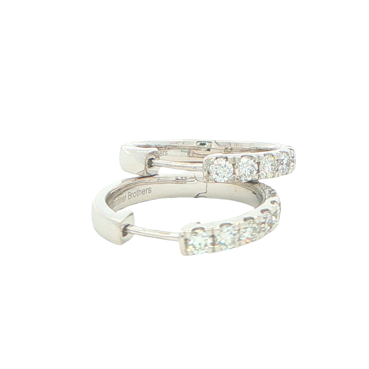 Round Brilliant cut diamond hoop earrings 16mm - 0.75cts