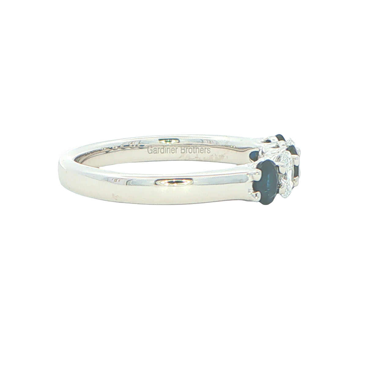 Sapphire and diamond oval shaped 5 stone ring Gardiner Brothers