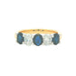 Sapphire and diamond oval shaped 5 stone ring