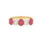 Ruby and diamond oval shaped 5 stone ring