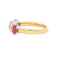 Ruby and diamond oval shaped 5 stone ring
